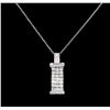 Image 2 : 1.50 ctw Diamond Pendant with Chain - 14KT White Gold