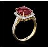 Image 3 : 6.04 ctw Ruby and Diamond Ring - 14KT Yellow Gold