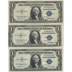 1935 Choice Uncirculated $1 Silver Certificate Currency Lot of 3