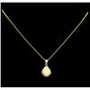 Image 2 : 2.15 ctw Opal and Diamond Pendant - 14KT Yellow Gold