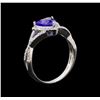 Image 4 : 1.38 ctw Tanzanite and Diamond Ring - 14KT White Gold