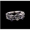 Image 1 : 0.30 ctw Blue Sapphire and Diamond Ring - 14KT White Gold