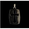 Image 2 : 4.30 ctw Black Diamond Cross Pendant - 14KT White Gold