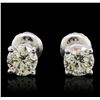 Image 2 : 14KT White Gold 1.19 ctw Diamond Solitaire Earrings