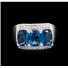Image 2 : Crayola 3.00 ctw Blue Topaz and White Sapphire Ring - .925 Silver