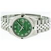 Image 8 : Rolex Stainless Steel Green Roman Diamond and Emerald DateJust Men's Watch