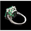Image 3 : GIA Cert 10.54 ctw Emerald and Diamond Ring - 14KT White Gold
