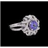 Image 1 : 14KT White Gold 1.17 ctw Tanzanite and Diamond Ring