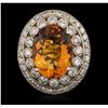 Image 2 : 14KT White Gold 15.39 ctw Citrine and Diamond Ring