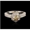 Image 1 : 18KT White Gold 1.45 ctw Diamond Ring