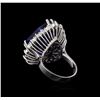 Image 3 : 14KT White Gold GIA Certified 27.66 ctw Tanzanite and Diamond Ring