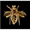 Image 2 : 1.12 ctw Blue and White Sapphire Pin - 14KT Yellow Gold