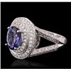 Image 1 : 14KT White Gold 2.46 ctw Tanzanite and Diamond Ring