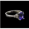 Image 1 : 1.74 ctw Tanzanite and Diamond Ring - 14KT White Gold