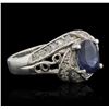 Image 2 : 14KT White Gold 1.51 ctw Sapphire and Diamond Ring