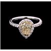 Image 1 : 1.71 ctw Light Yellow Diamond Ring - 14KT White Gold