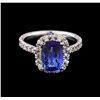 Image 2 : 2.11 ctw Tanzanite and Diamond Ring - 14KT White Gold