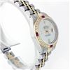 Image 2 : Rolex 14KT Two-Tone Baguette Diamond And Ruby DateJust Ladies Watch