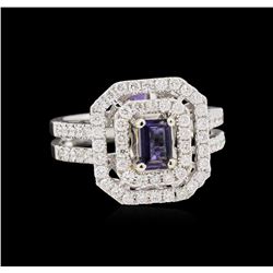 14KT White and Yellow Gold 0.40 ctw Tanzanite and Diamond Ring