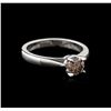 Image 2 : 14KT White Gold 0.67 ctw Round Cut Fancy Brown Diamond Solitaire Ring