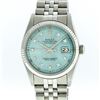 Image 1 : Rolex Stainless Steel Ice Blue Diamond DateJust Men's Watch