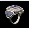 Image 3 : 14KT White Gold 20.59 ctw Sapphire and Diamond Ring