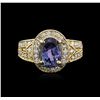 Image 2 : 14KT Yellow Gold 2.70 ctw Tanzanite and Diamond Ring