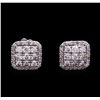 Image 1 : 1.09 ctw Diamond Earrings - 14KT White Gold