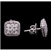 Image 2 : 1.09 ctw Diamond Earrings - 14KT White Gold