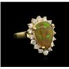 Image 1 : 2.95 ctw Opal and Diamond Ring - 14KT Yellow Gold