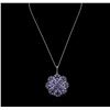 Image 2 : 14KT White Gold 19.19 ctw Tanzanite and Diamond Pendant With Chain