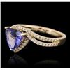 Image 1 : 14KT Yellow Gold 1.03 ctw Tanzanite and Diamond Ring