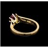 Image 3 : 0.97 ctw Ruby and Diamond Ring - 14KT Rose Gold