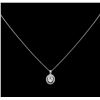 Image 2 : 1.21 ctw Diamond Pendant With Chain - 14KT White Gold