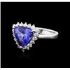 Image 2 : 14KT White Gold 2.76 ctw Tanzanite and Diamond Ring