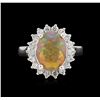 Image 2 : 2.28 ctw Opal and Diamond Ring - 14KT White Gold