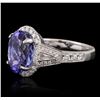 Image 1 : 18KT White Gold 5.05 ctw Tanzanite and Diamond Ring