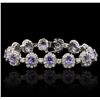 Image 1 : 14KT White Gold 10.66 ctw Tanzanite and Diamond Bracelet