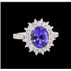 Image 1 : 14KT White and Yellow Gold 2.83 ctw Tanzanite and Diamond Ring