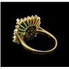 Image 2 : 3.15 ctw Emerald and Diamond Ring - 14KT Yellow Gold