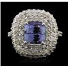 Image 2 : 14KT White Gold 3.08 ctw Tanzanite and Diamond Ring