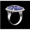 Image 3 : 15.64 ctw Blue Sapphire and Diamond Ring - 14KT White Gold