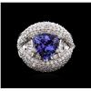 Image 2 : 14KT White Gold 1.81 ctw Tanzanite and Diamond Ring