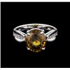 Image 2 : 7.75 ctw Zircon and Diamond Ring - 14KT White Gold