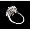 Image 3 : 4.28 ctw Aquamarine and Diamond Ring - 14KT White Gold