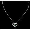 Image 2 : 14KT White Gold 0.45 ctw Emerald and Diamond Pendant With Chain