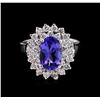 Image 2 : 2.04 ctw Tanzanite and Diamond Ring - 14KT White Gold