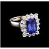 Image 1 : 2.76 ctw Tanzanite and Diamond Ring - 14KT White Gold