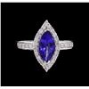 Image 2 : 14KT White Gold 2.13 ctw Tanzanite and Diamond Ring