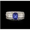 Image 2 : 14KT White Gold 1.46 ctw Tanzanite and Diamond Ring